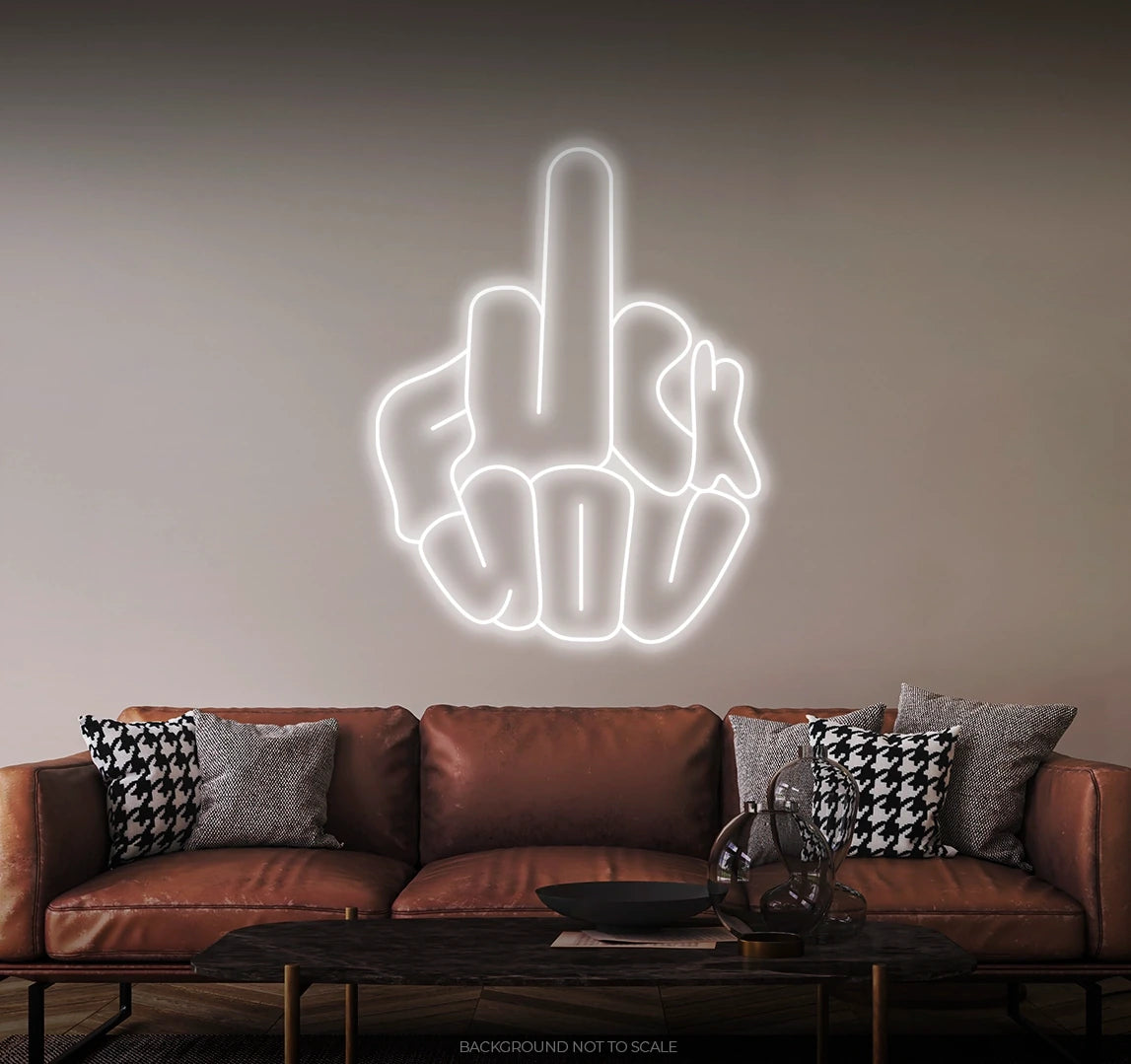 Middle finger fuck you LED neon