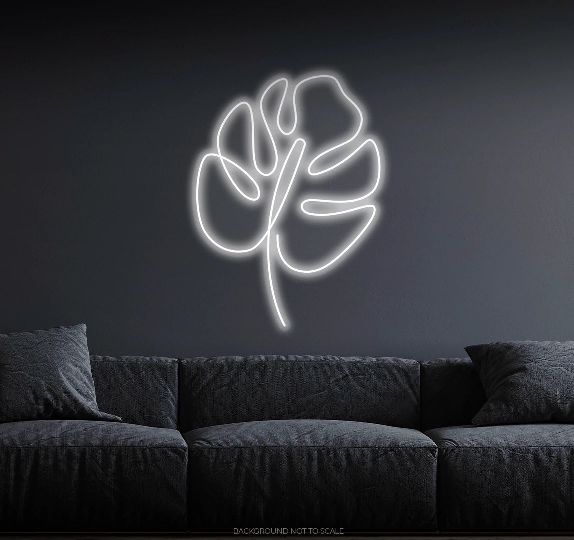 Monstera leaf LED neon