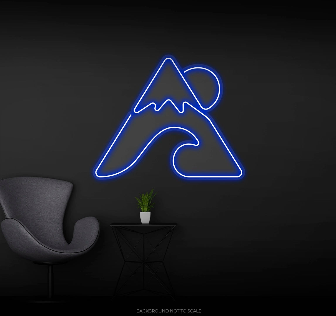 Mountain wave and sun Ledneon