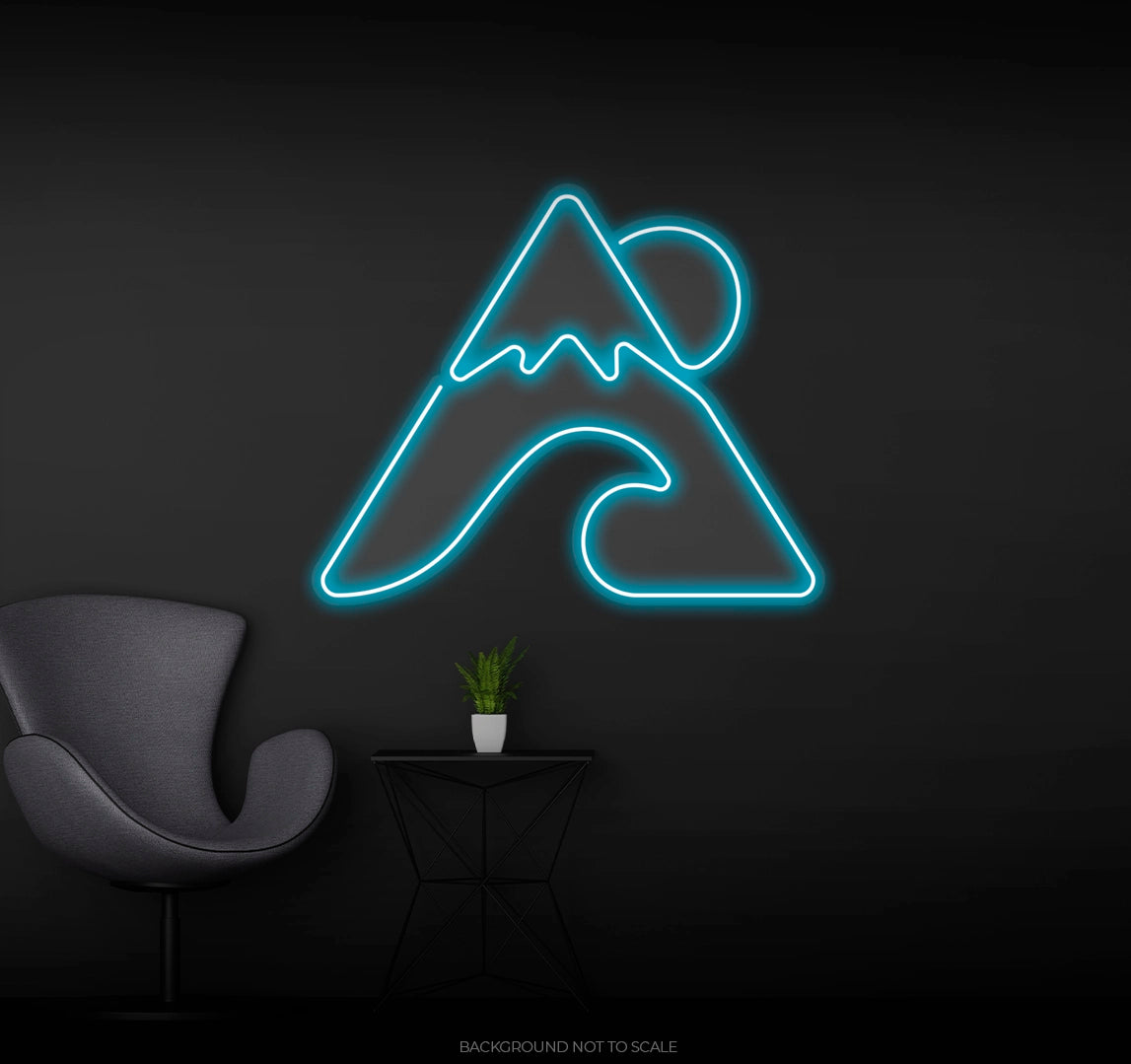 Mountain wave and sun Ledneon