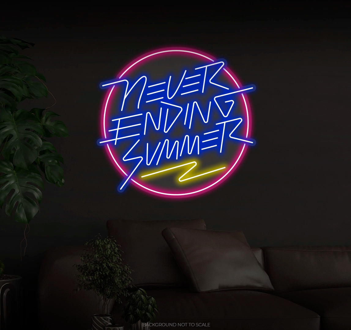 Never ending summer circle LED neon