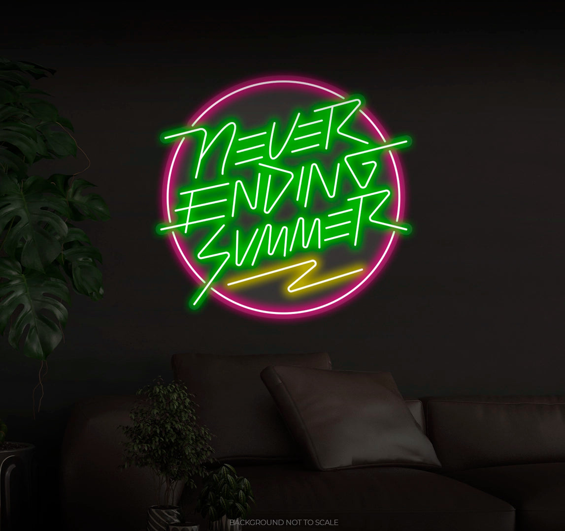 Never ending summer circle LED neon