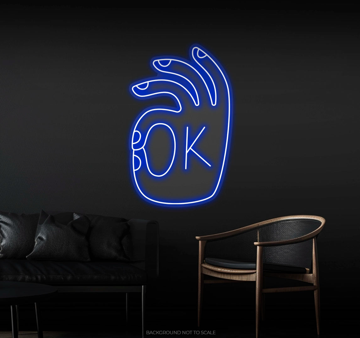 Ok Hand Gesture LED neon