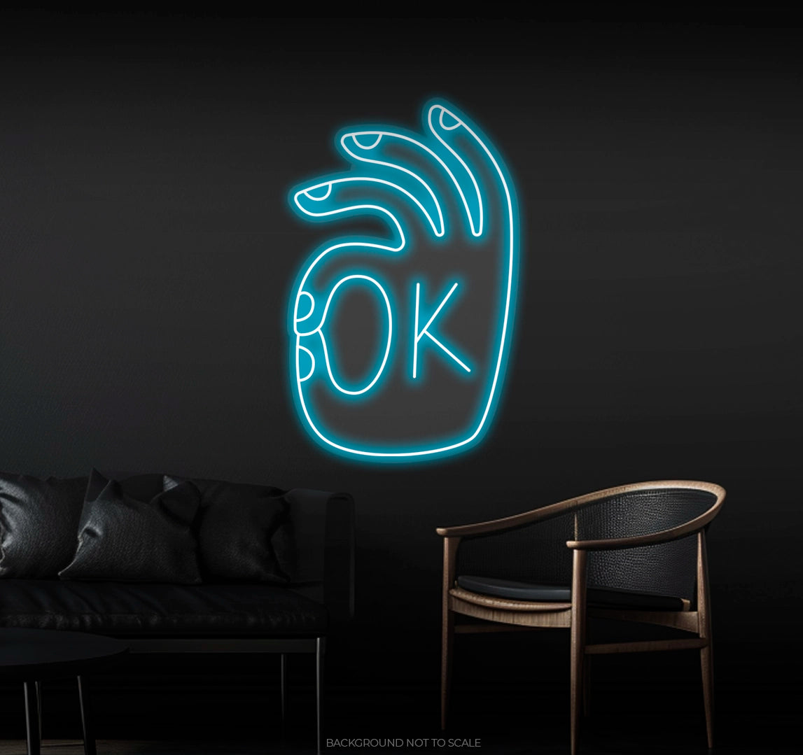 Ok Hand Gesture LED neon