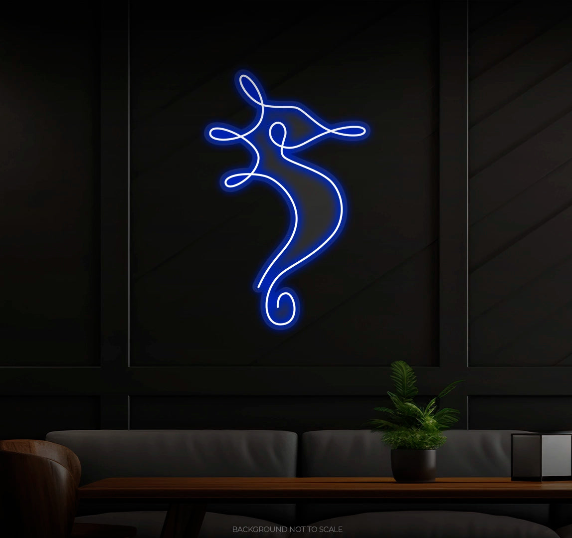 One Line Art Seahorse LED neon