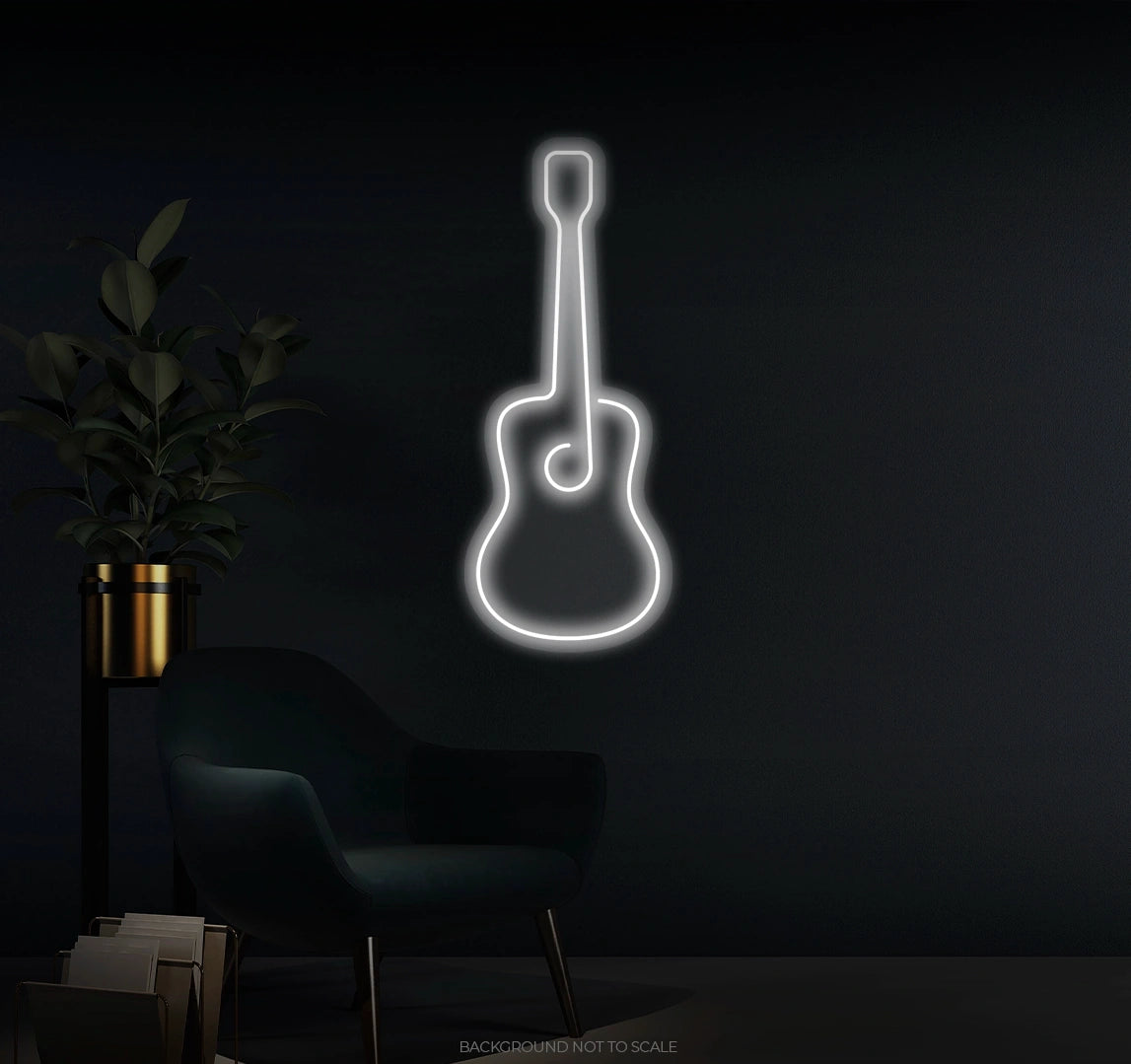 Oneline Simple Guitar LED neon