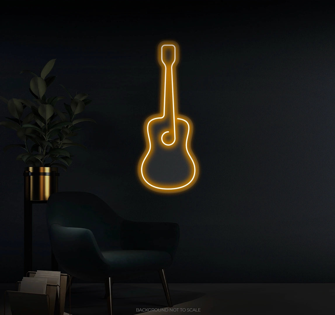 Oneline Simple Guitar LED neon