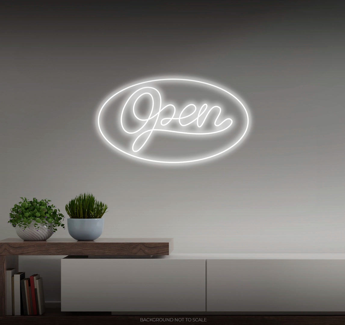 Open sign calligraphy LED neon