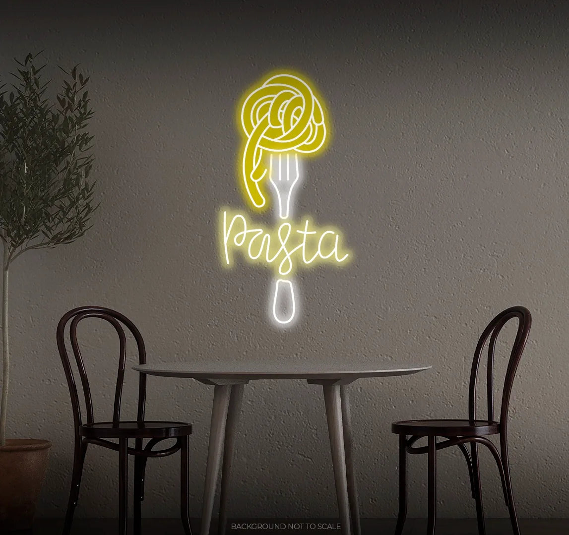 Pasta spaghetti fork LED neon