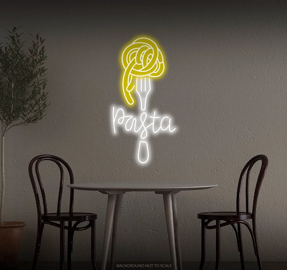 Pasta spaghetti fork LED neon