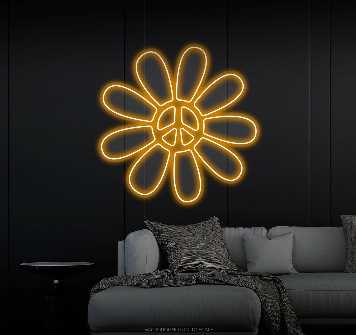 Peace flower LED neon