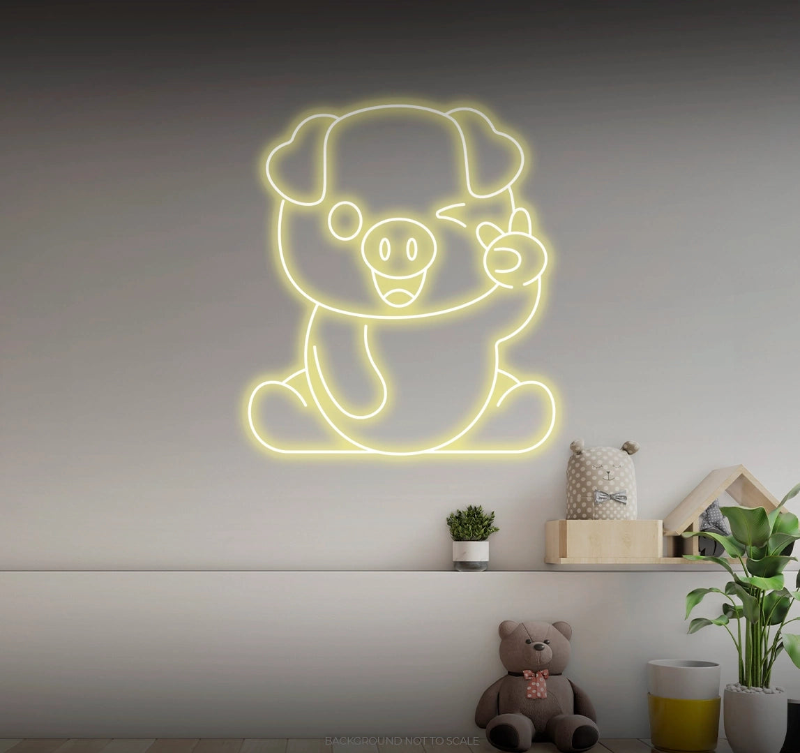 Pig peace LED neon