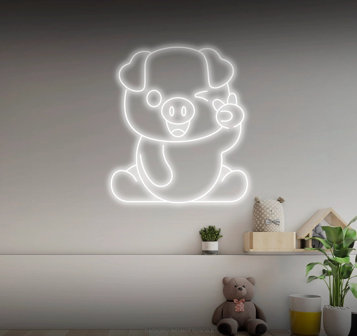 Pig peace LED neon