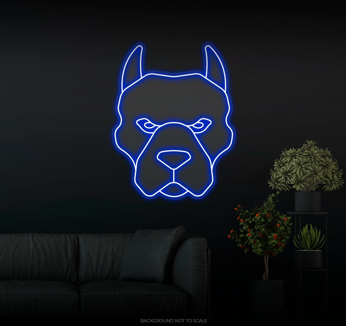 Pitbull face Ledneon