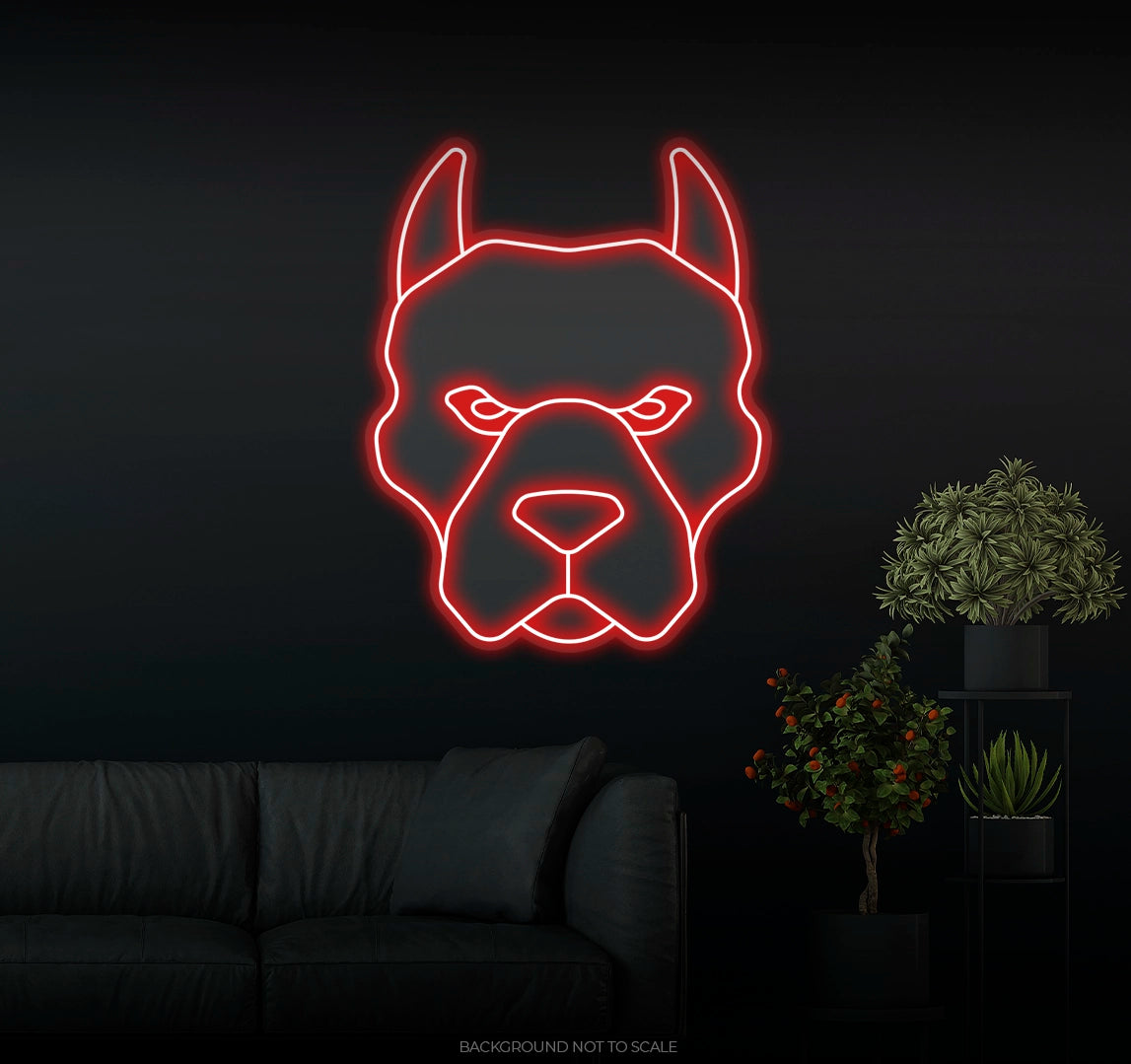 Pitbull face Ledneon