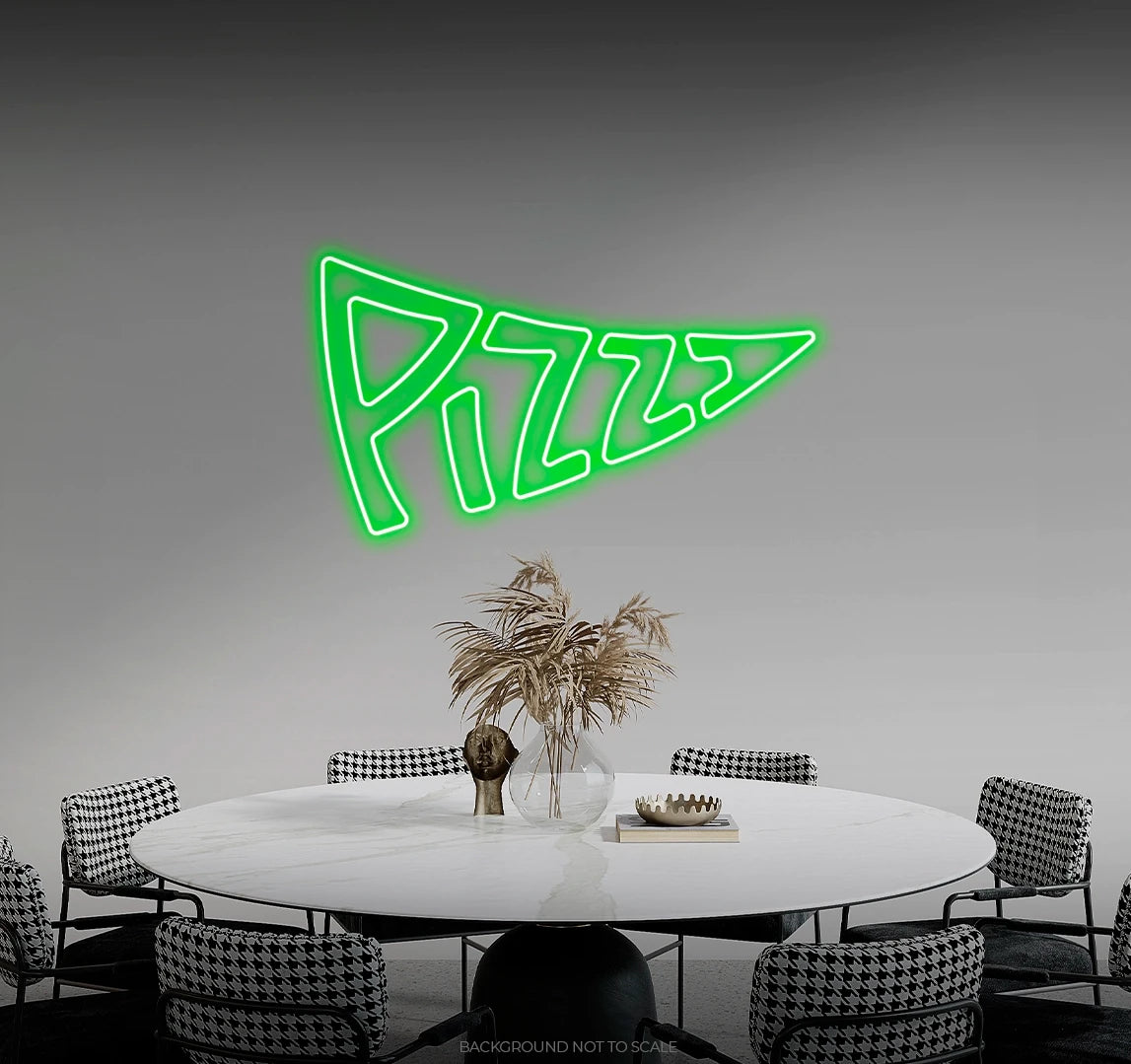 Pizza slice shaped pizza LED neon