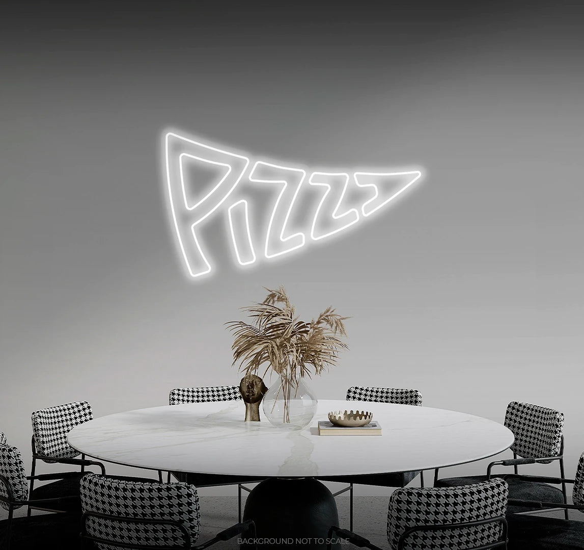 Pizza slice shaped pizza LED neon