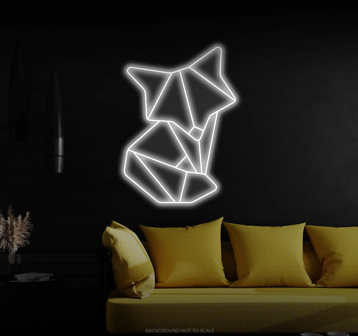 Polygonal fox LED neon