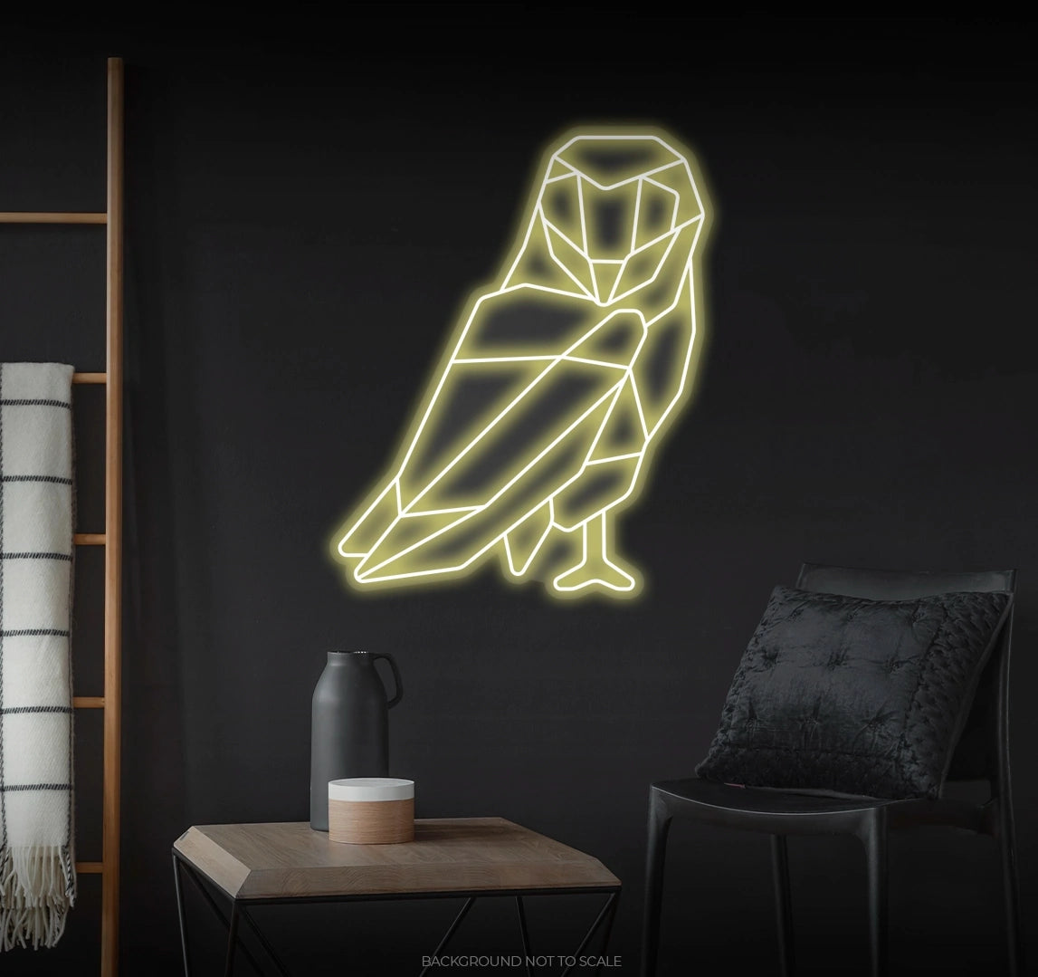 Polygonal owl LED neon