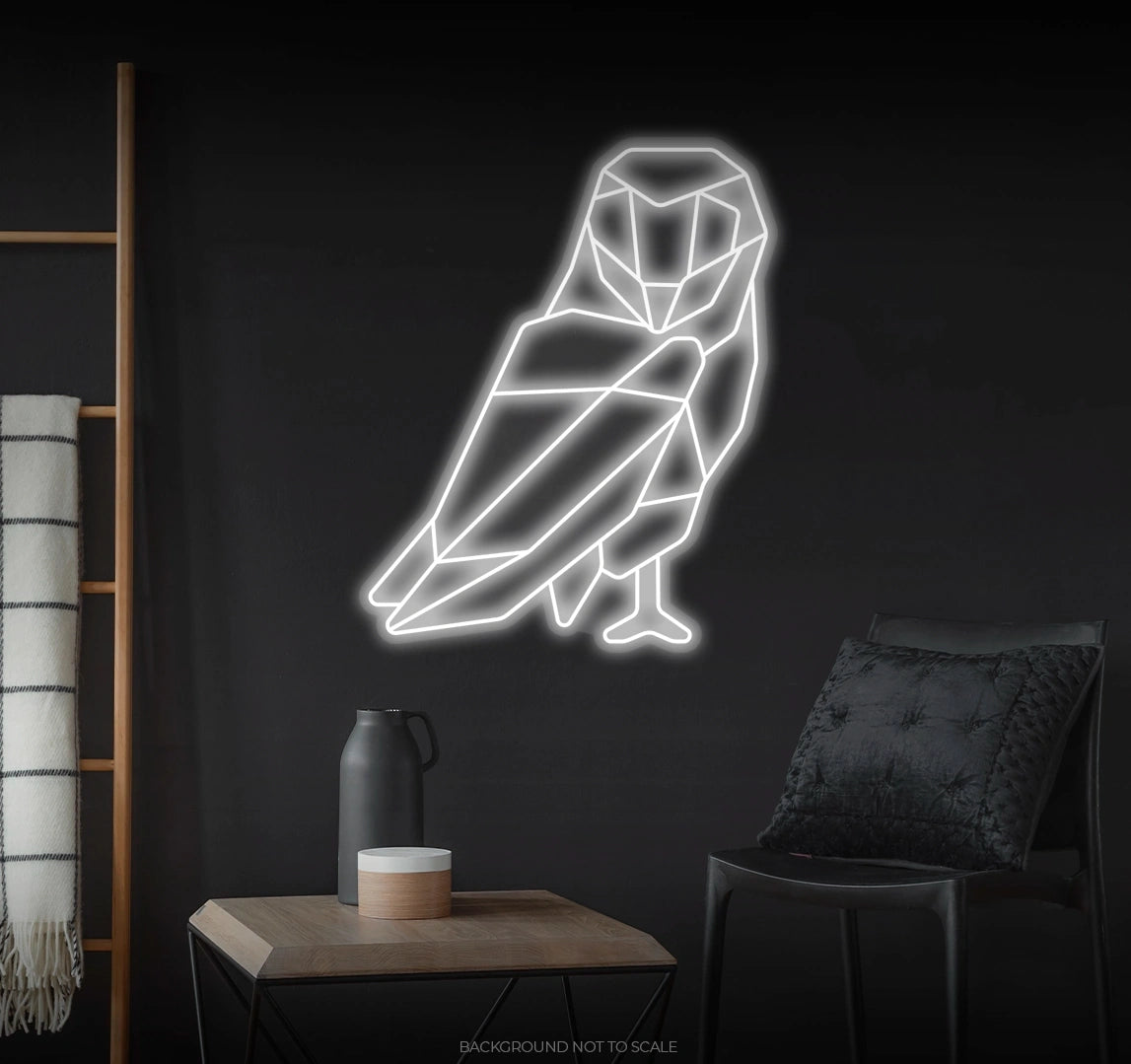 Polygonal owl LED neon