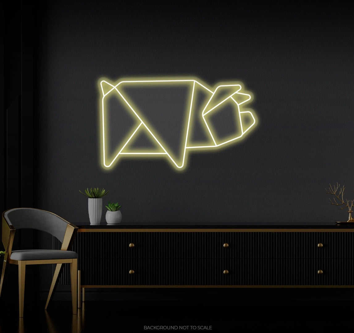 Polygonal pig LED neon