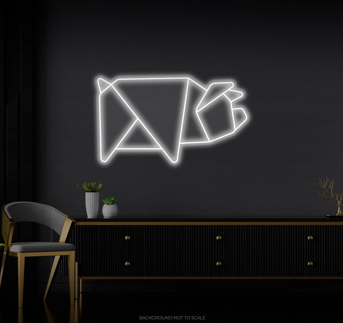 Polygonal pig LED neon