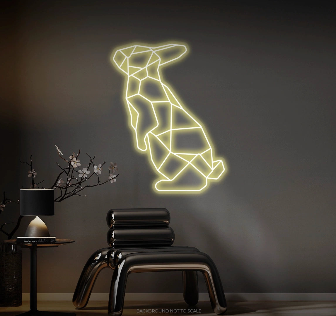 Polygonal rabbit LED neon