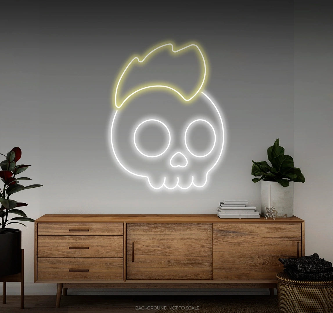 Punk skull LED neon