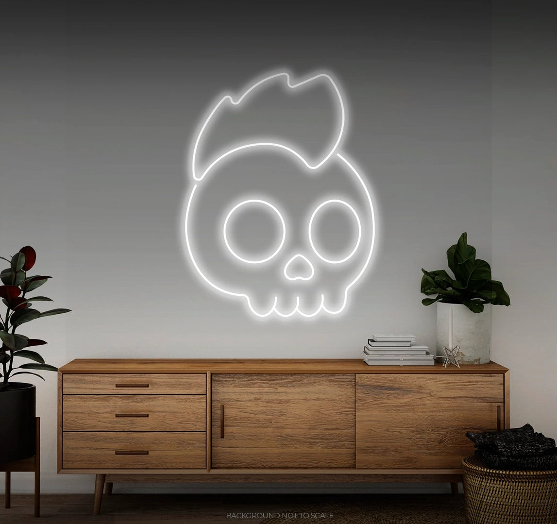 Punk skull LED neon