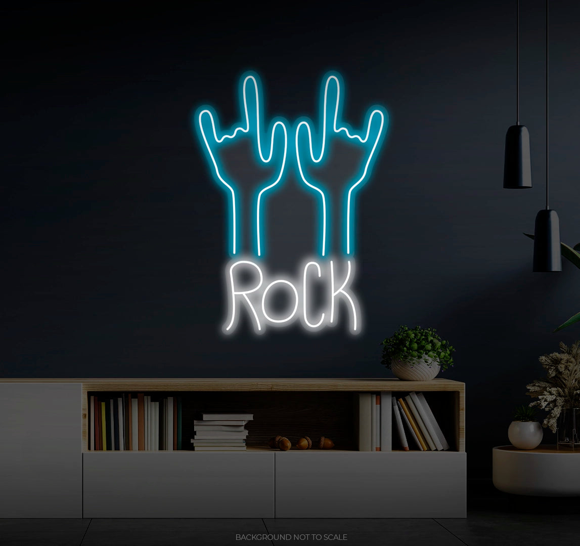 Rock Hands Rock LED neon