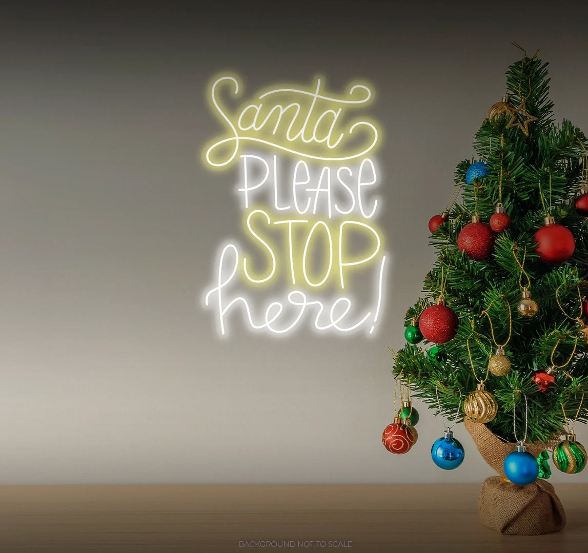 Santa please stop here LED neon