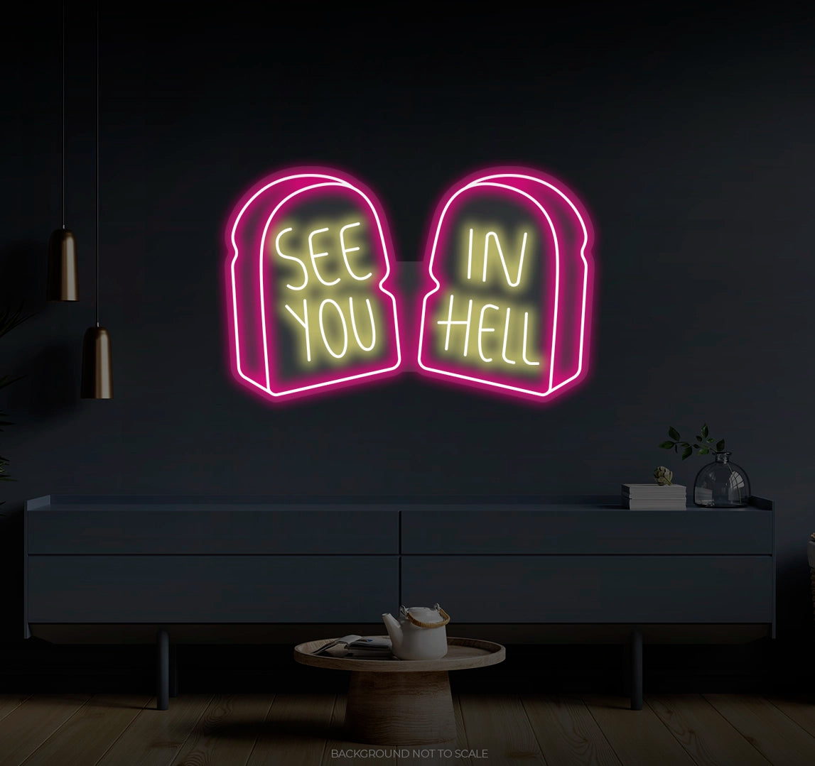 See You In Hell Grave Stones LED neon