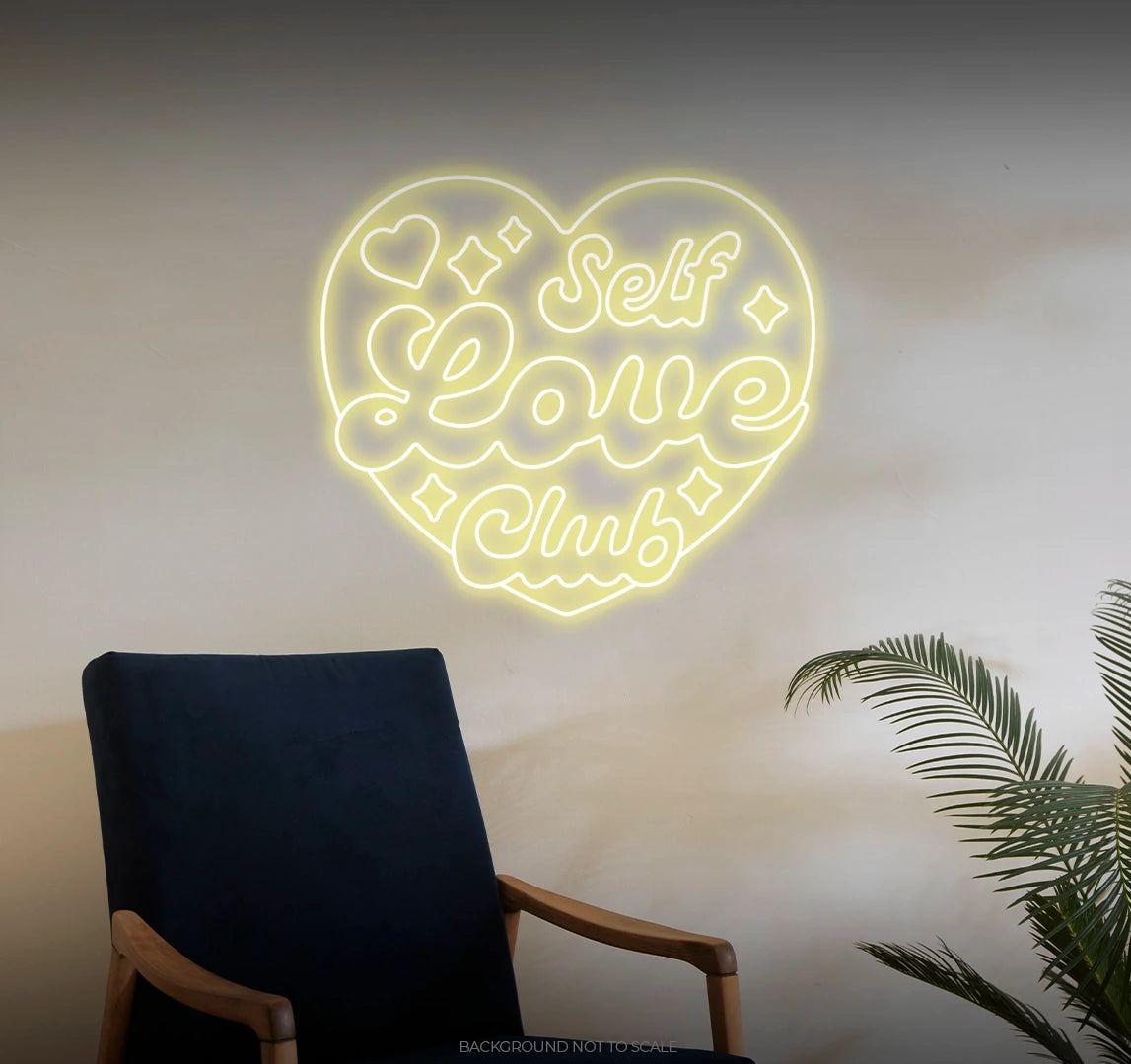 Self love club heart LED neon