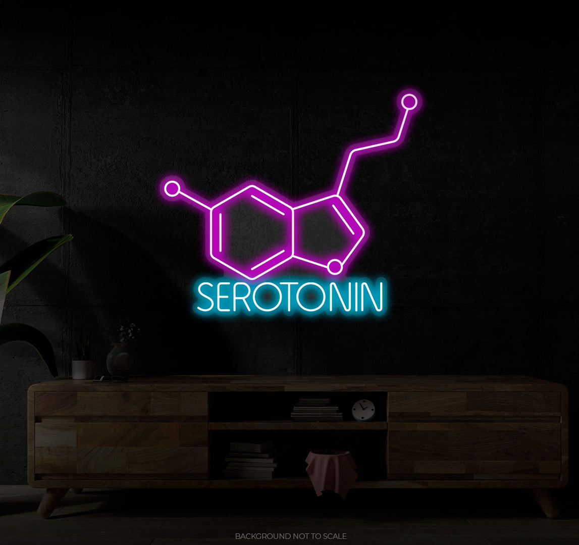 Serotonin chemical formula Ledneon