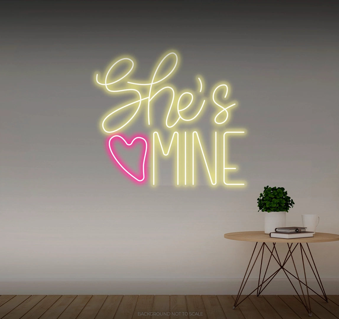 She's mine heart LED neon