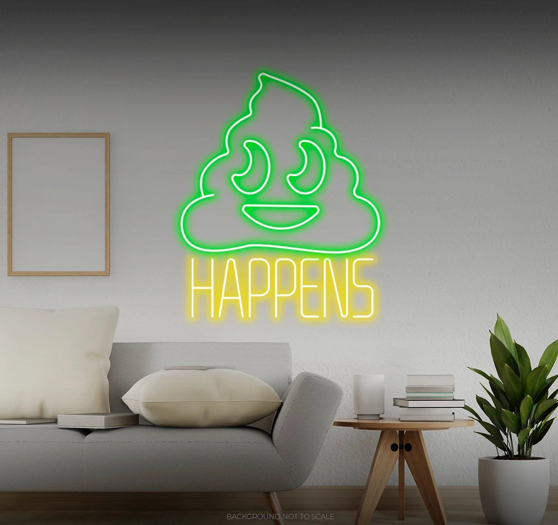 Shit emoji happens LED neon