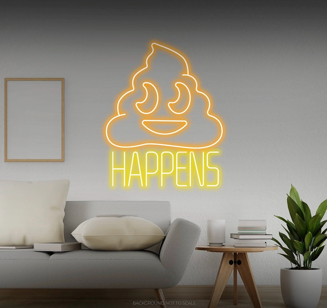 Shit emoji happens LED neon