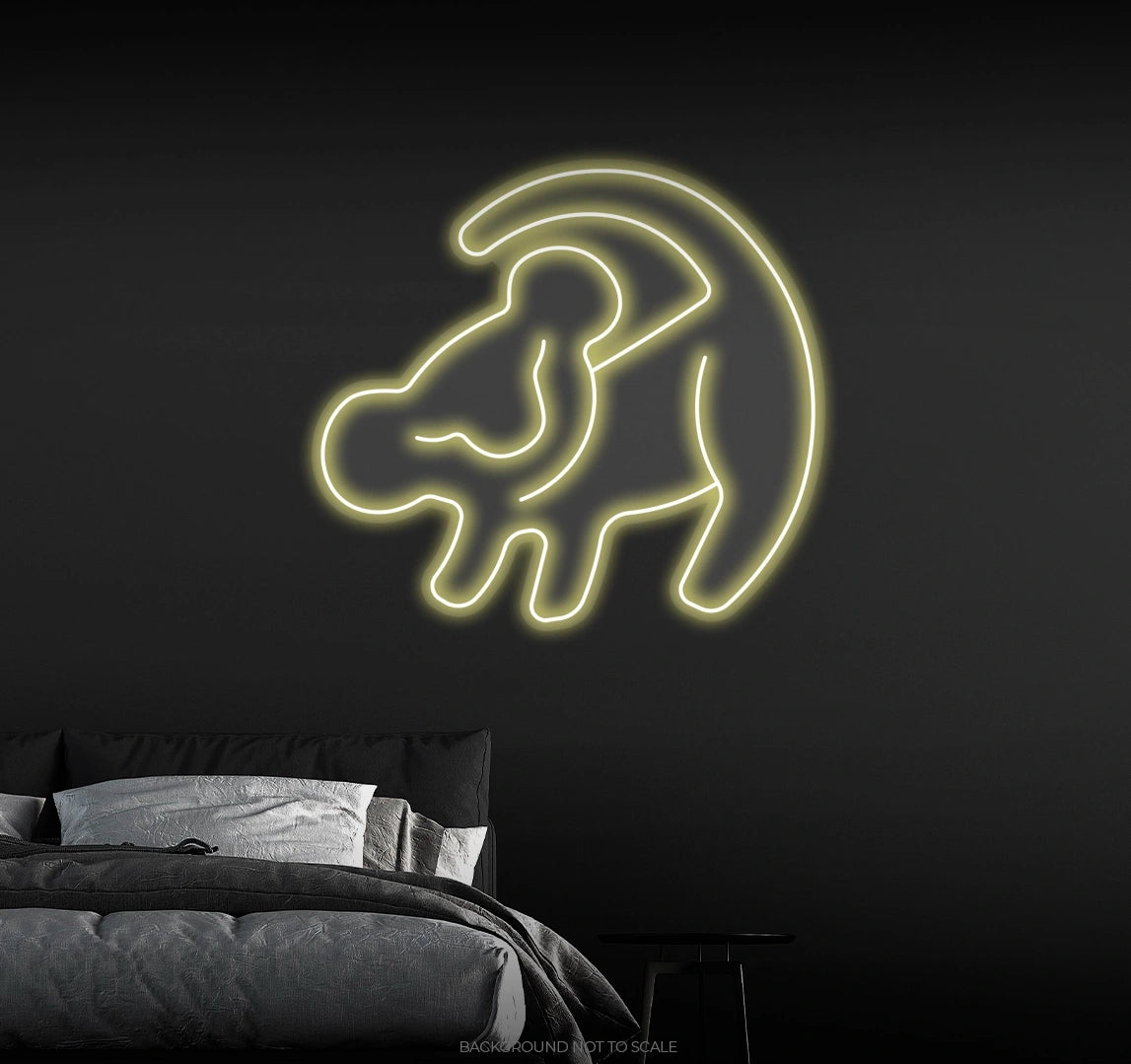 Simba wall drawing Ledneon