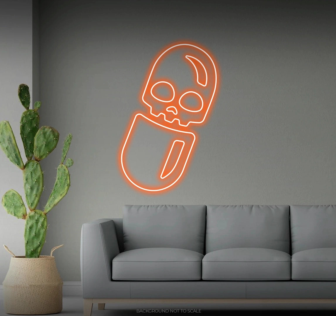 Skull pill LED neon