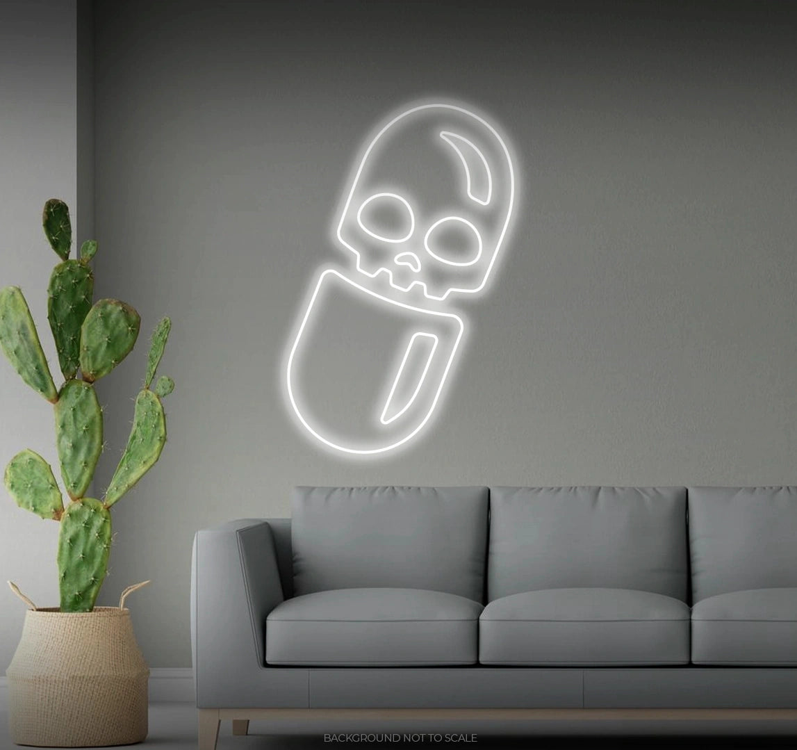 Skull pill LED neon