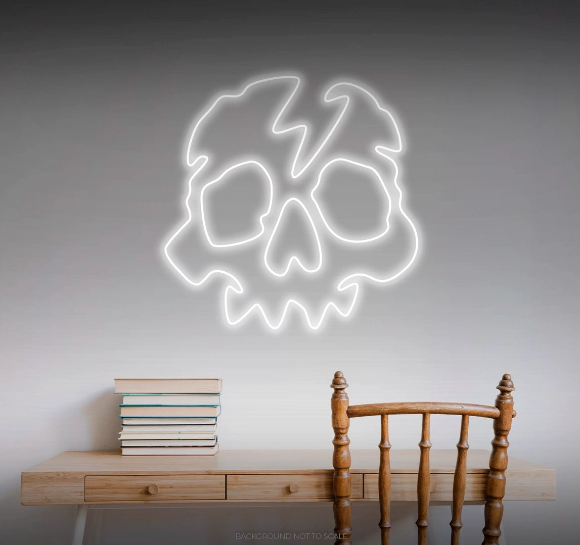 Skull with crack LED neon