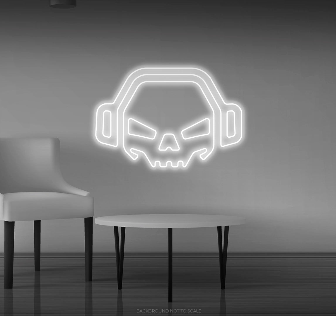 Skull with headphones LED neon