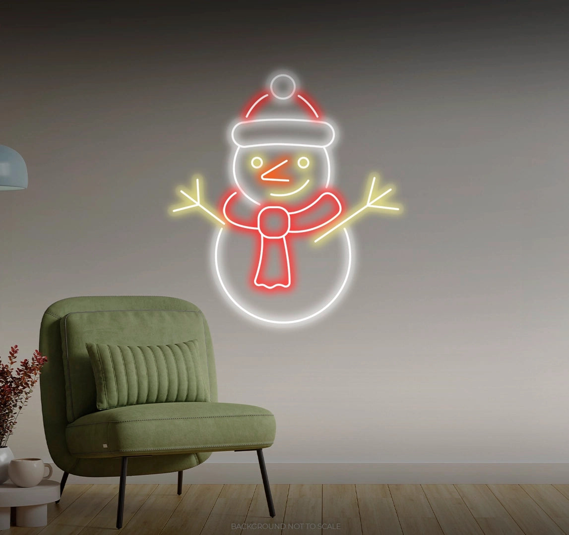 Smiling snow man LED neon