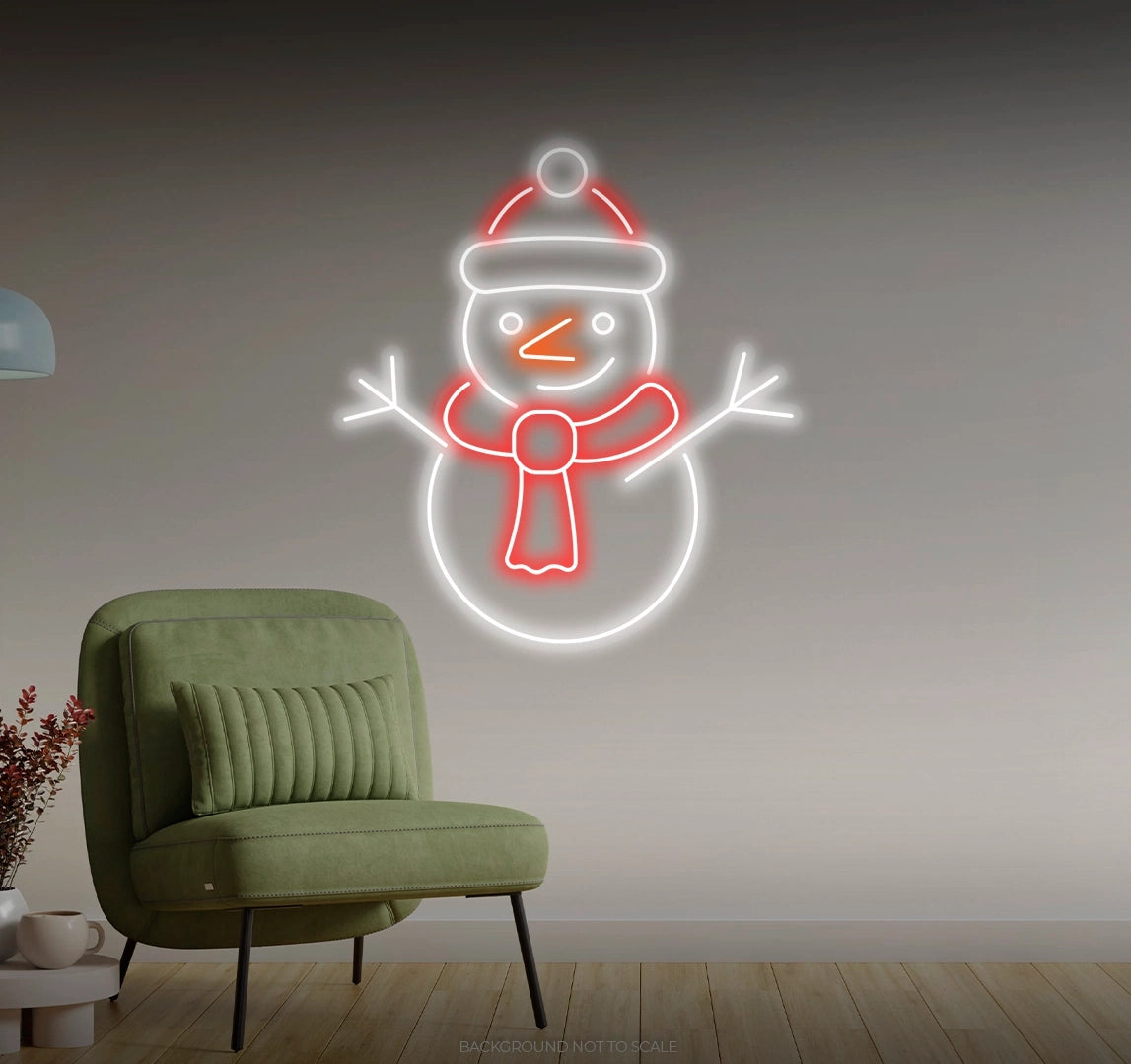 Smiling snow man LED neon