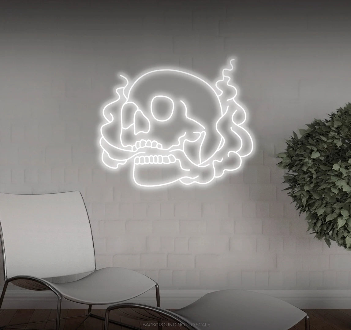 Smoking skull LED neon