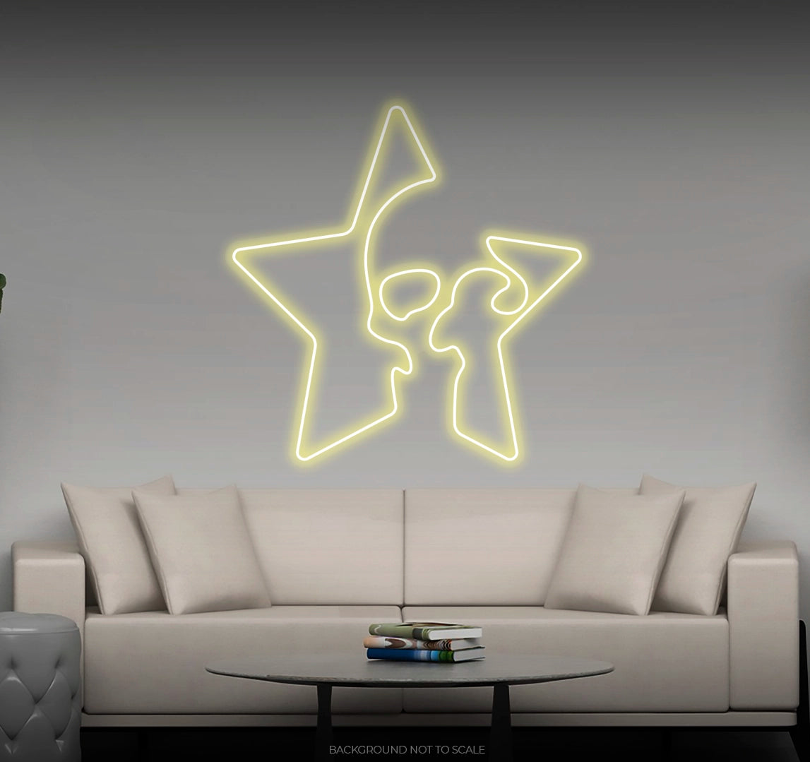 Star skull LED neon