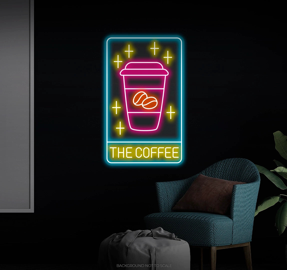 The Coffee Card LED neon