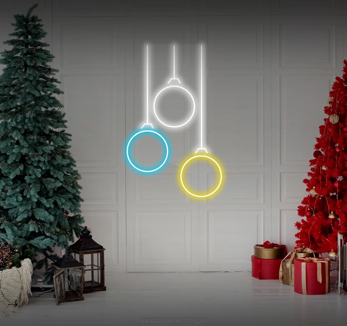 Three Christmas globes LED neon