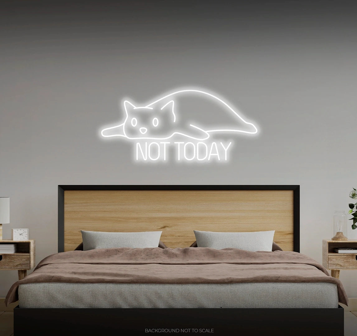 Tired cat not today LED neon