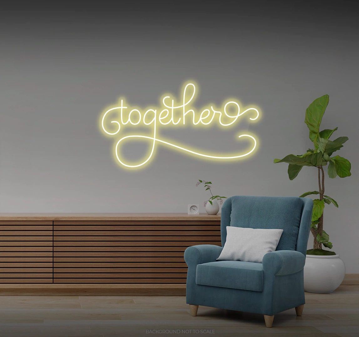 Together curly calligraphy LED neon